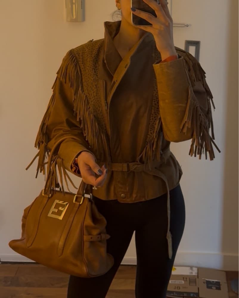 Fringe Leather Jacket - Image 1
