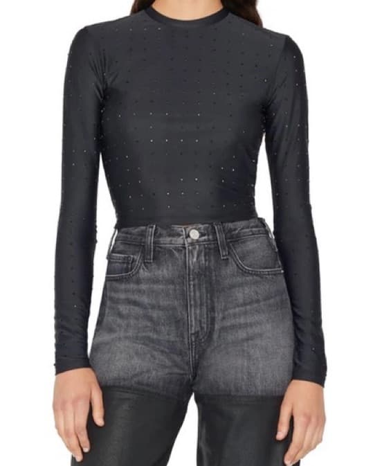Frame Crystal Embellished Crop Top - Image 1