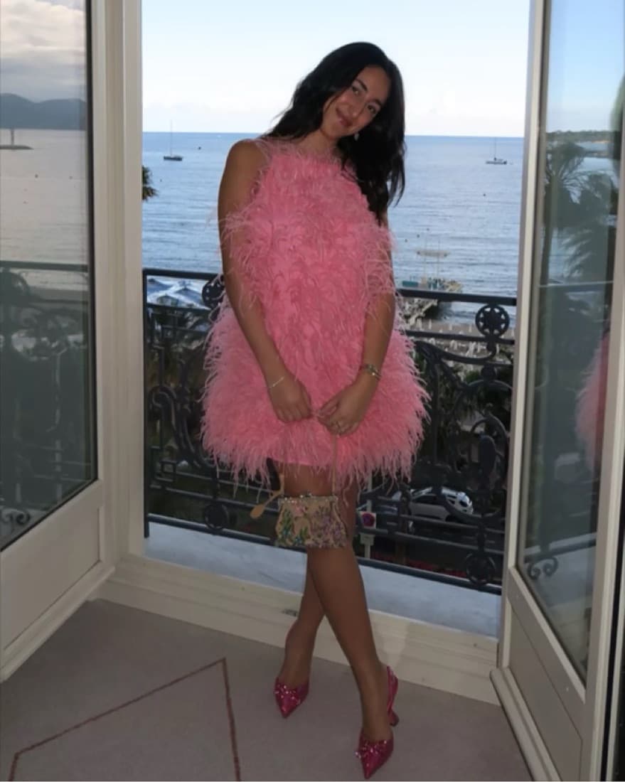 Cult Gaia Shannon Feather Dress Pink - Image 3