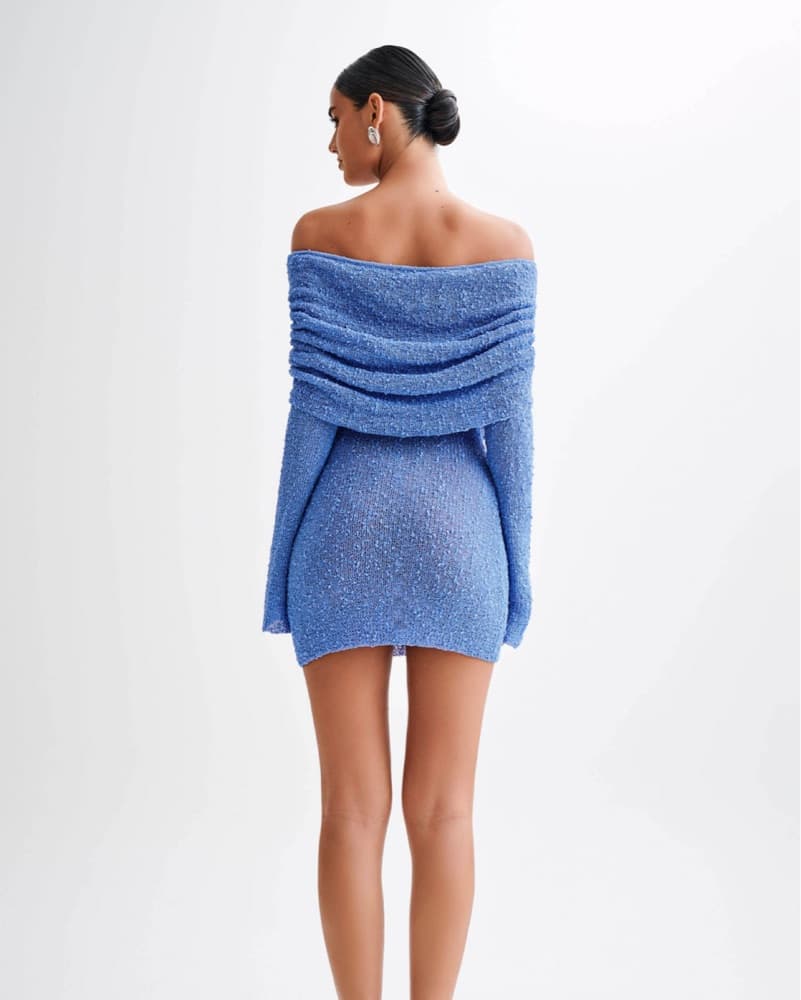 Marisol Off Shoulder Boucle Mini Dress - Image 2