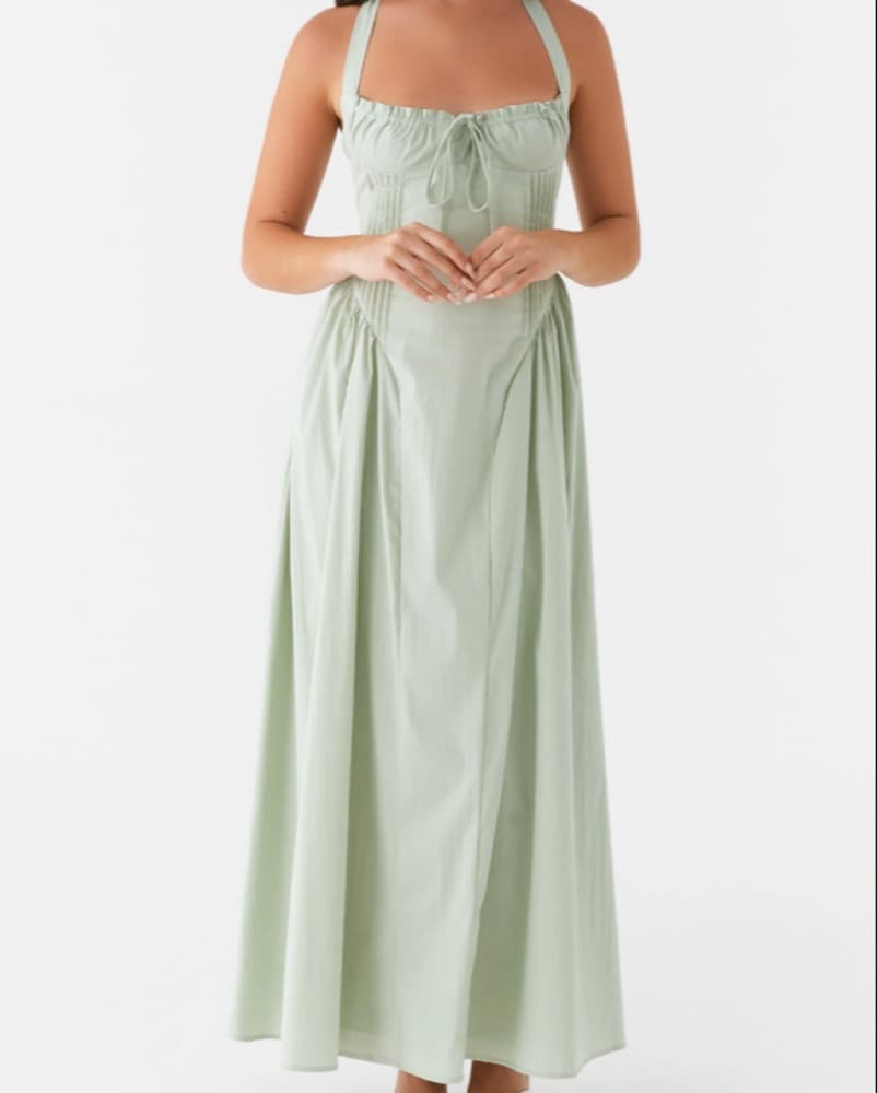 Sage green midi dress - Image 1