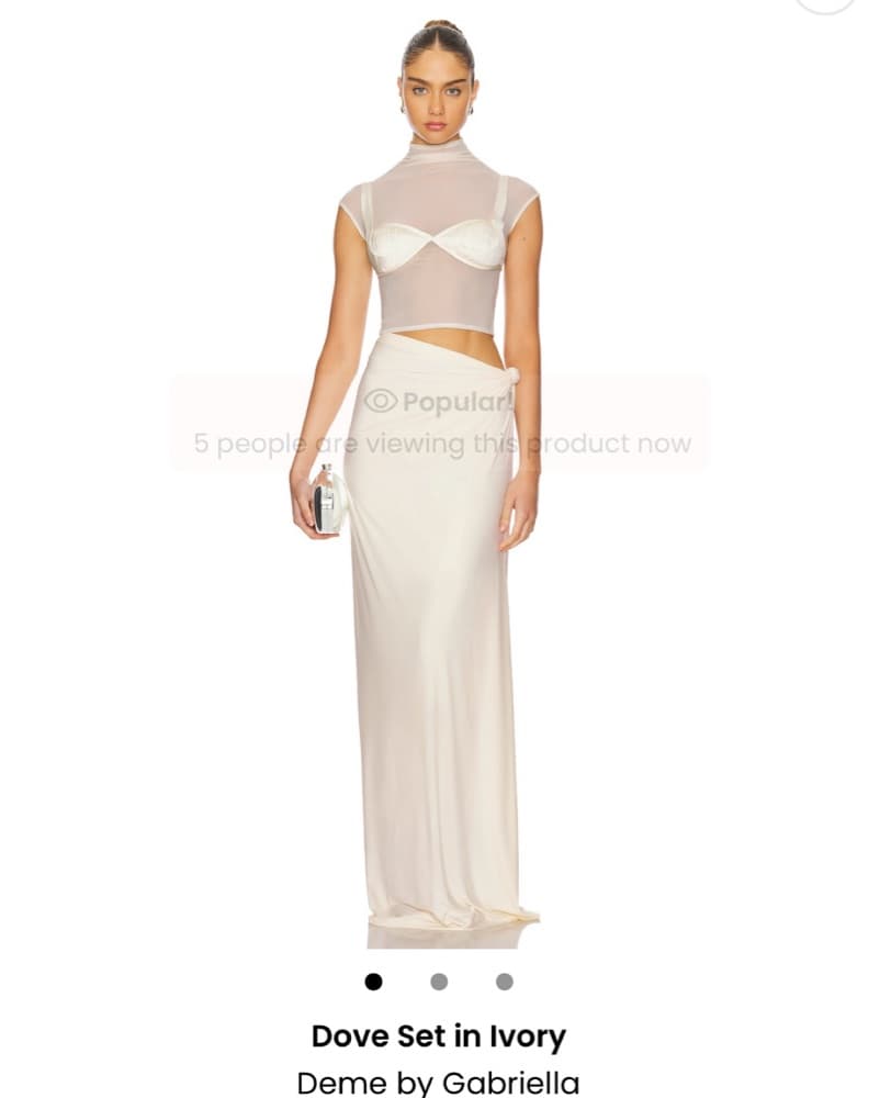 Ivory Ruched Gown - Image 1
