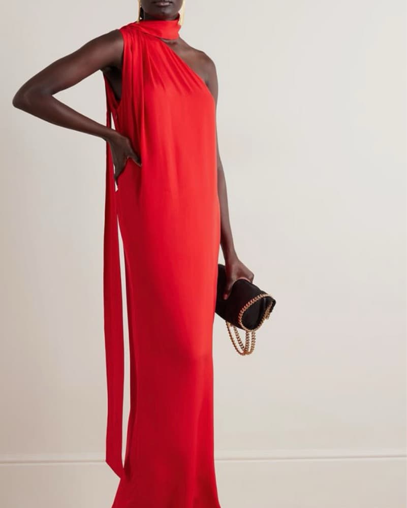 Stella McCartney One-Shoulder Red Gown - Image 2