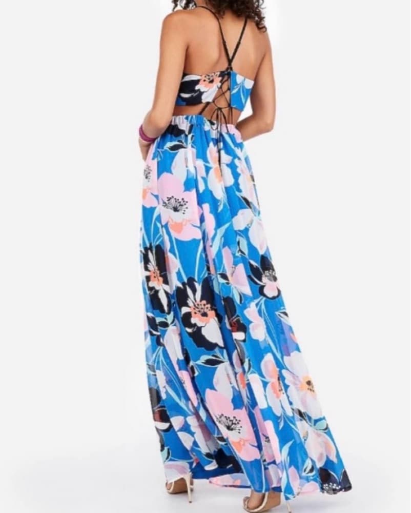 Express Lace-Up Cut-Out Maxi Dress - Image 2