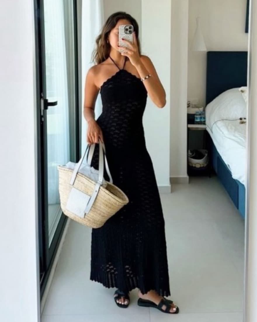 Crochet Halter Maxi Dresss  - Image 1