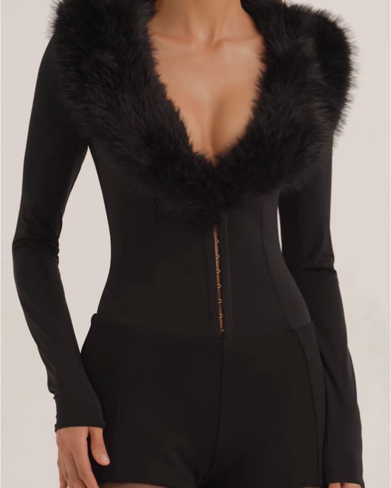 Faux Fur Playsuit - Image 1