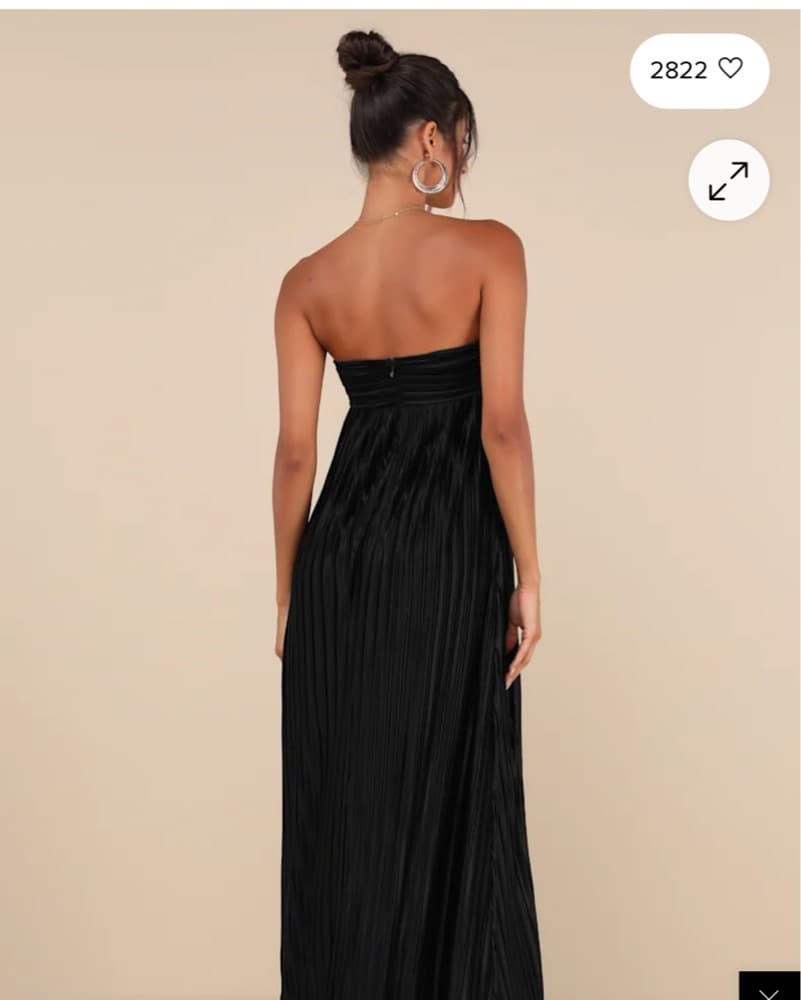 Whimsical Beauty Black Satin Plisse Stra - Image 2