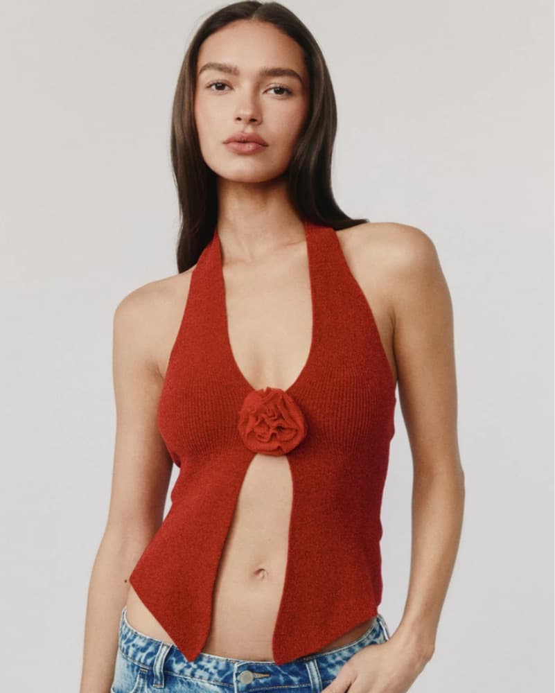 With Jean Rose Halter Top - Image 2
