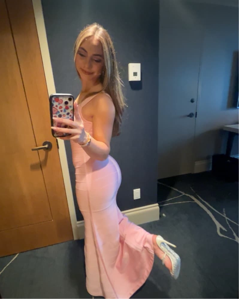 Blush Pink Bodycon Dress Herve Ledger - Image 3