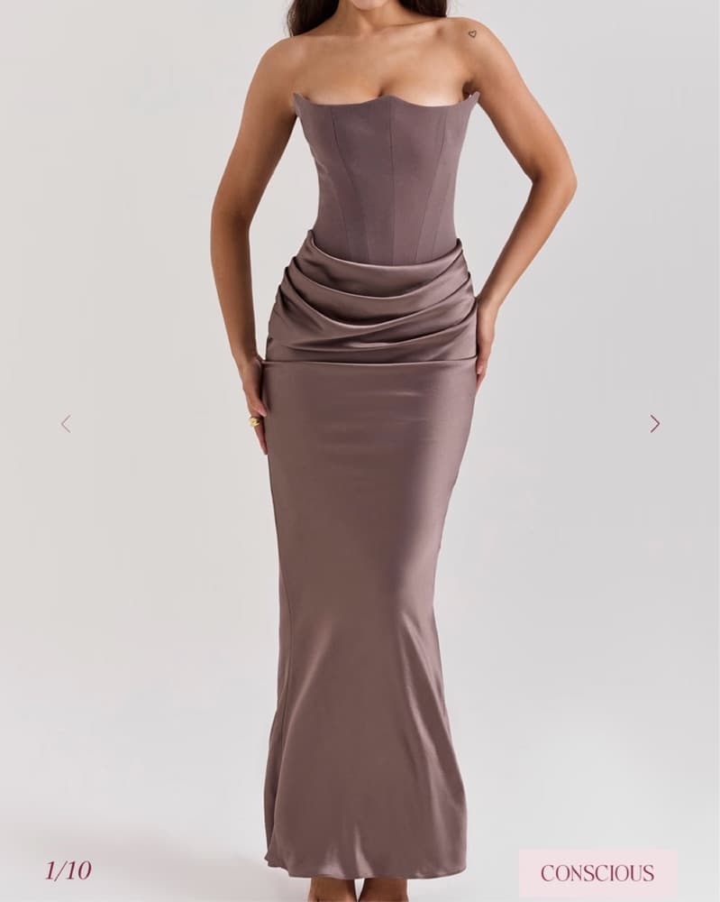PERSEPHONE Smoke Strapless Corset Maxi D - Image 1