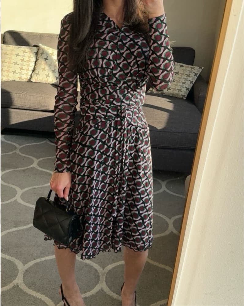 DVF Mesh Wrap Dress - Image 1