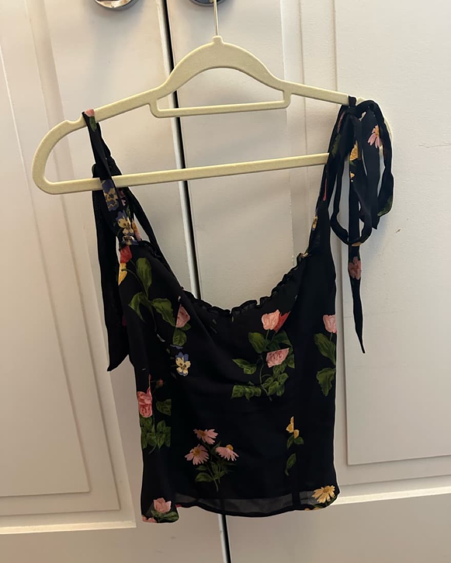 Reformation Black Floral Tank - Image 6