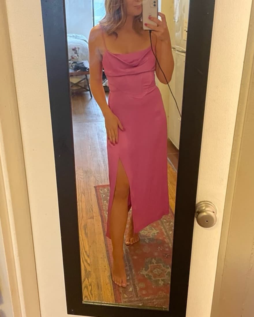 Chic Satin Slit Maxi Dress - Image 1