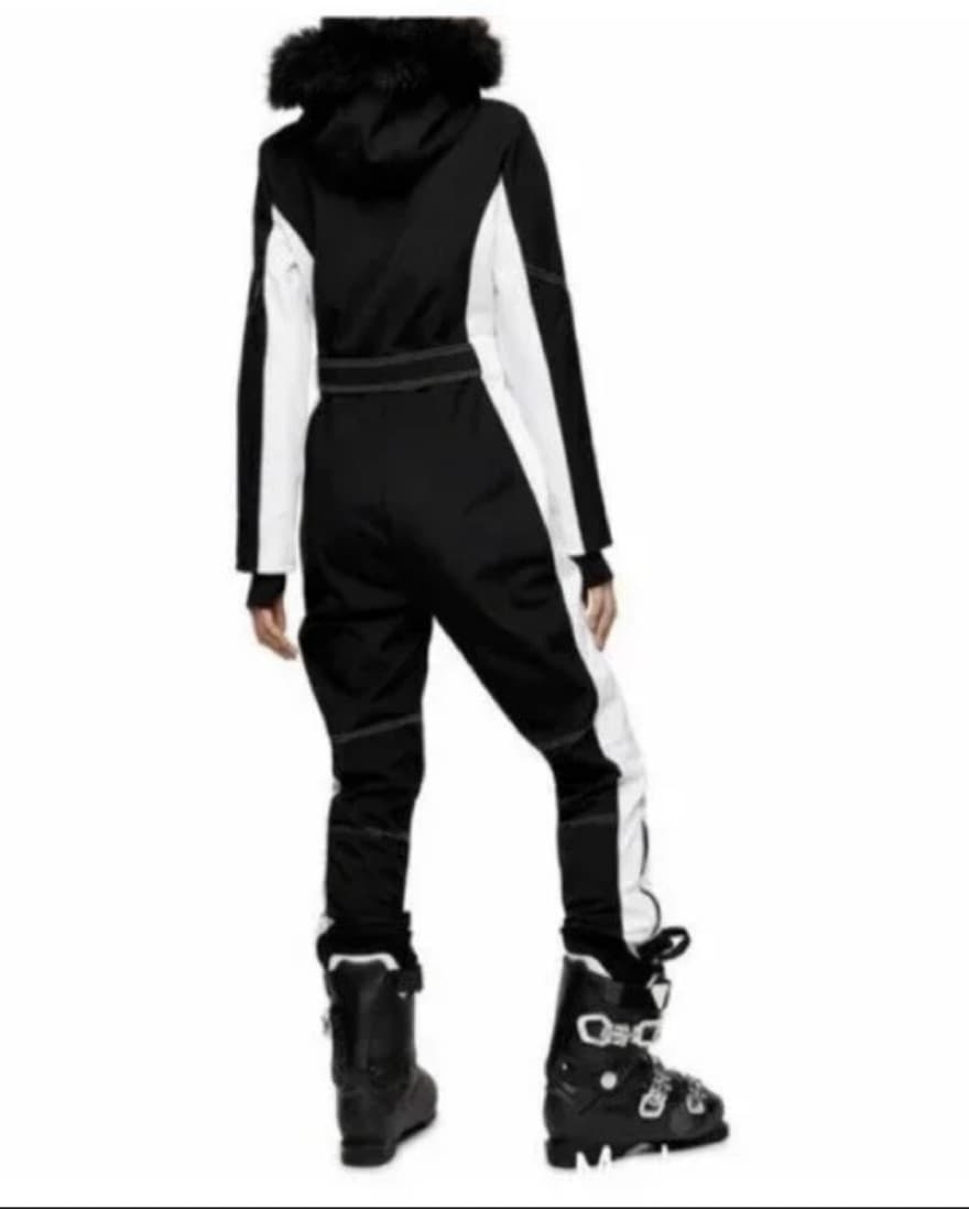 Topshop Sno Ski Snow Suit Faux Fur Hood - Image 2