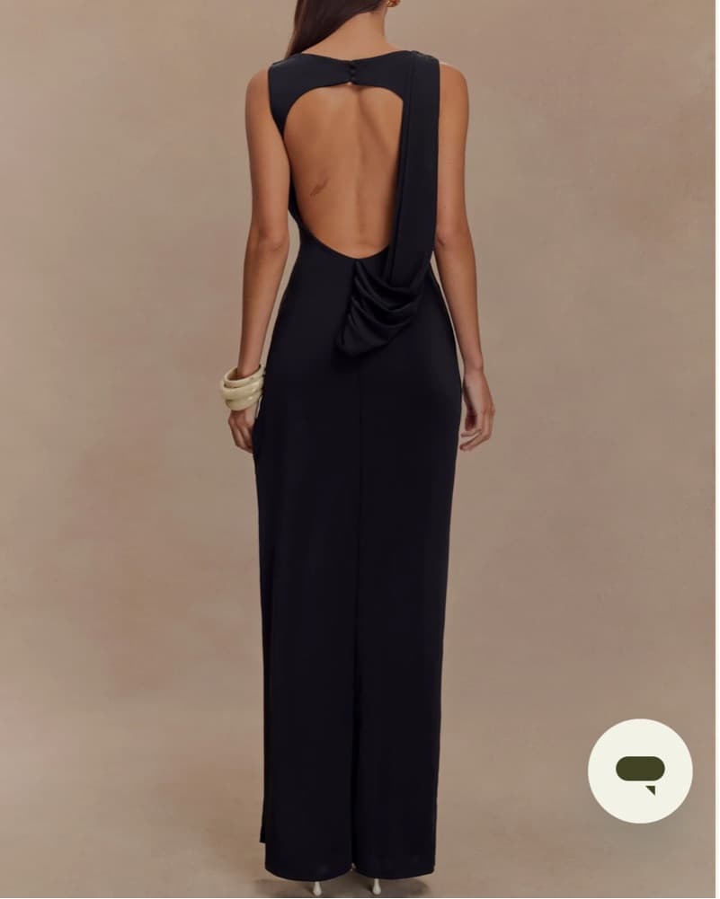 Black Henley Slinky Maxi Dress - Image 2