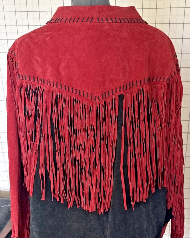 Bob Mackie Red Leather Fringe Jacket  - Image 5