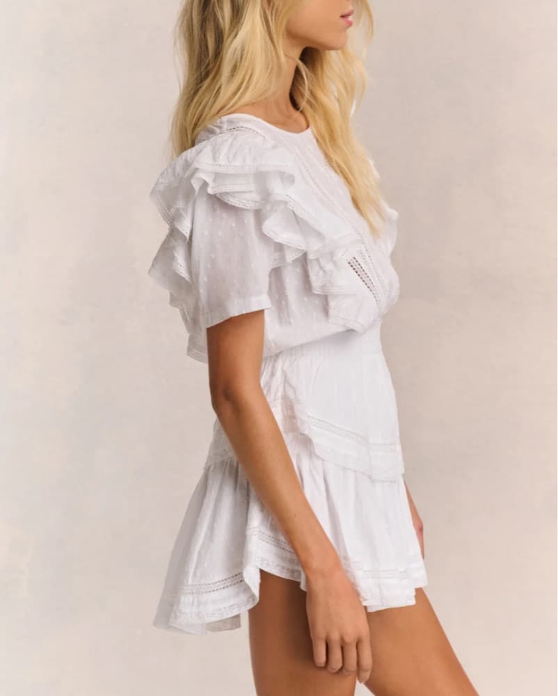 LoveShackFancy Ruffle Mini Dress - Image 3