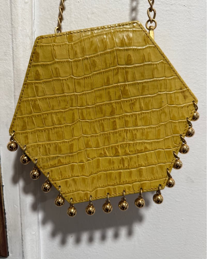 Stunning Crocodile Golden Crossbody Bag - Image 1