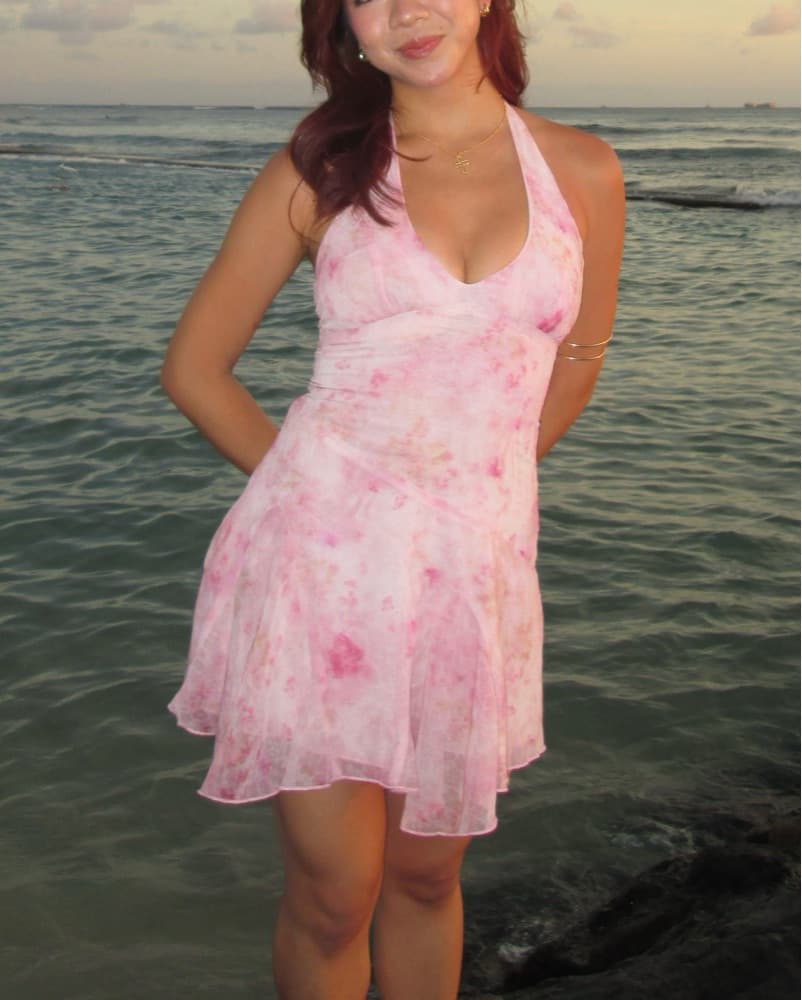 Pink Princess Polly Sunset Halter Dress - Image 1