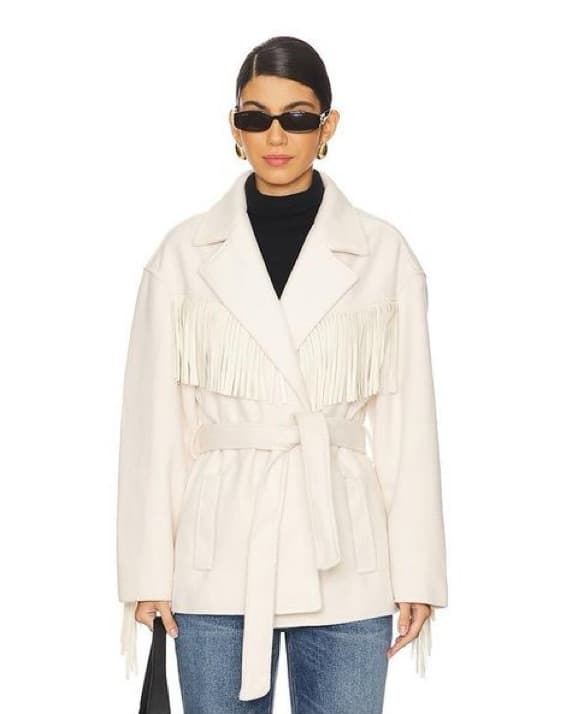 BLANKNYC Rodeo Star Ivory Fringe Jacket - Image 3