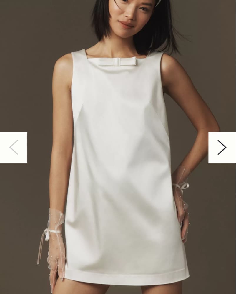 BHLDN Bow Square-Neck Mini Shift Dress - Image 1