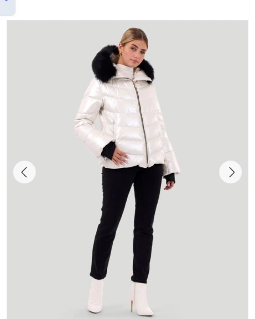 ($995) Gorski White Puffer Jacket - Image 3