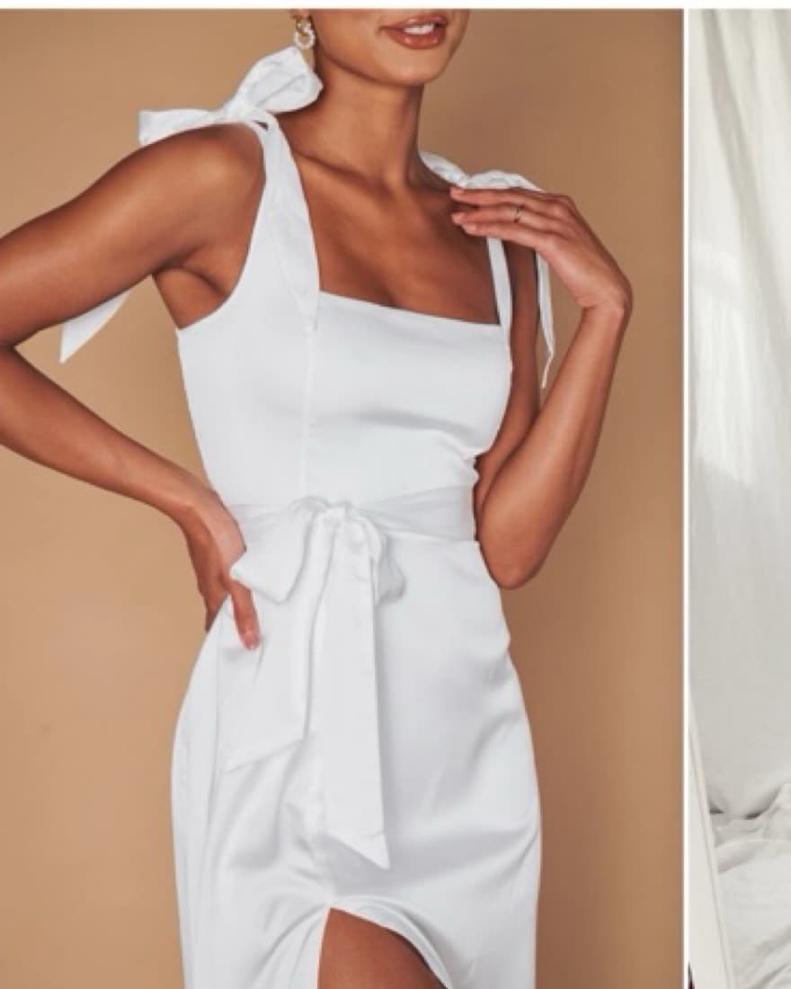 Show Me Your Mumu White Silk Midi Dress - Image 2