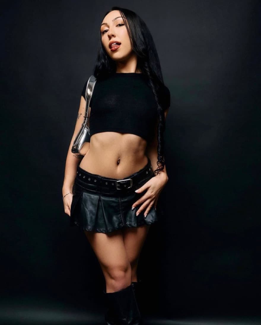 BLACK FREE PEOPLE LEATHER MINI SKIRT - Image 2