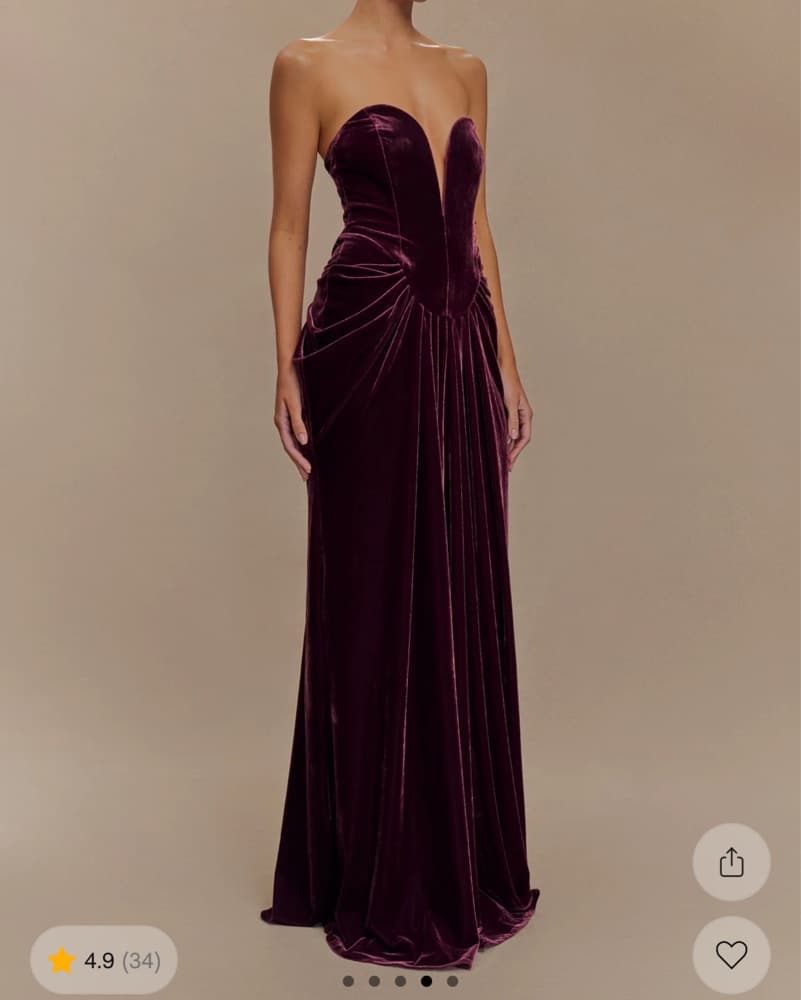 Meshki - Velvet Strapless Maxi Dress - Image 1