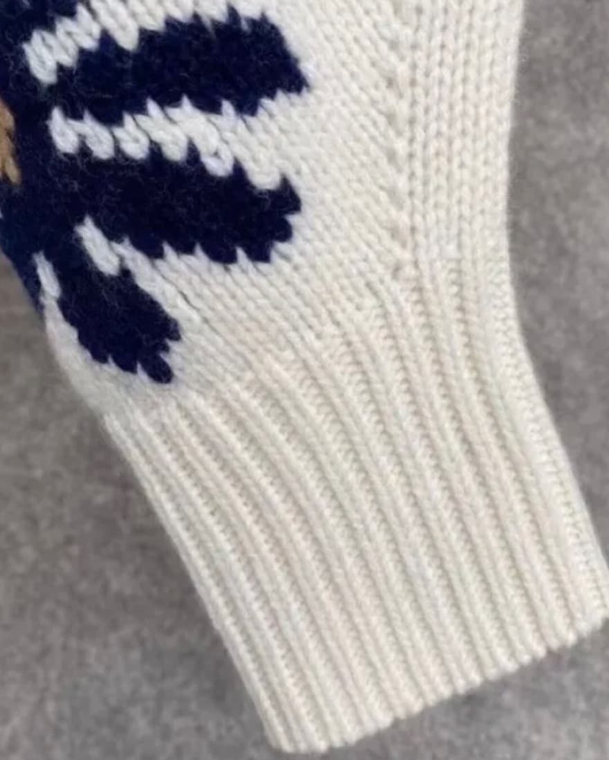 Sandro Daisy Cream + Navy Sweater - Image 3