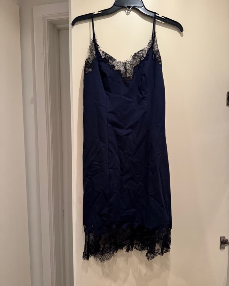STAUD Nadia Navy Lace-Trim Dress NWT - Image 4