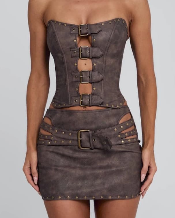 RODEO TOP & MINI SKIRT CHOCOLATE - Image 6