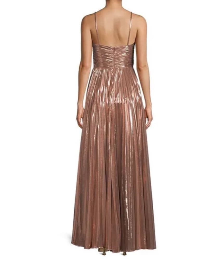 Stunning Metallic Pleated Gown - Image 2