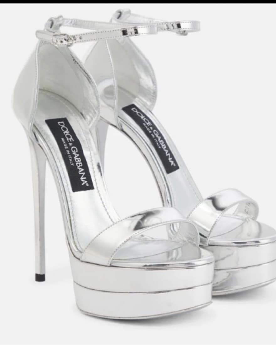 Dolce & Gabana Sliver Platform Sandals  - Image 1