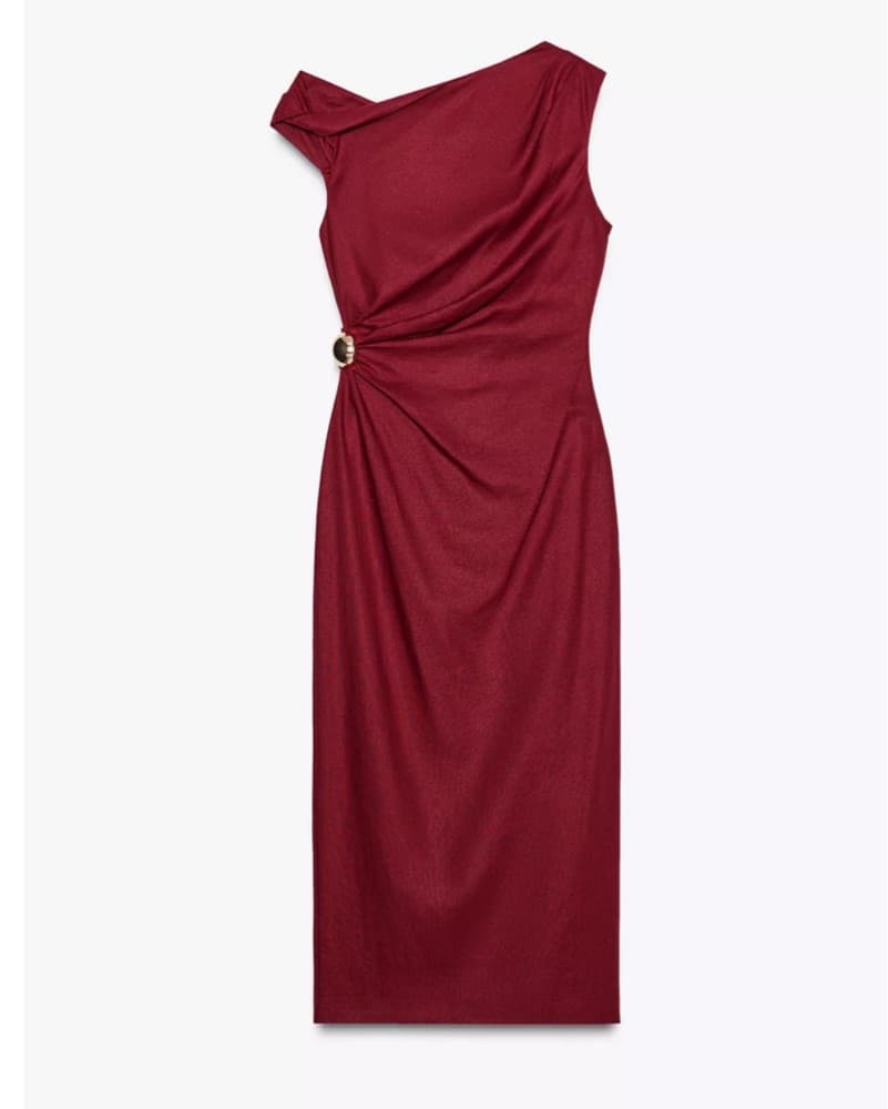 Zara Ruched Linen Blend Mini Dress  - Image 5
