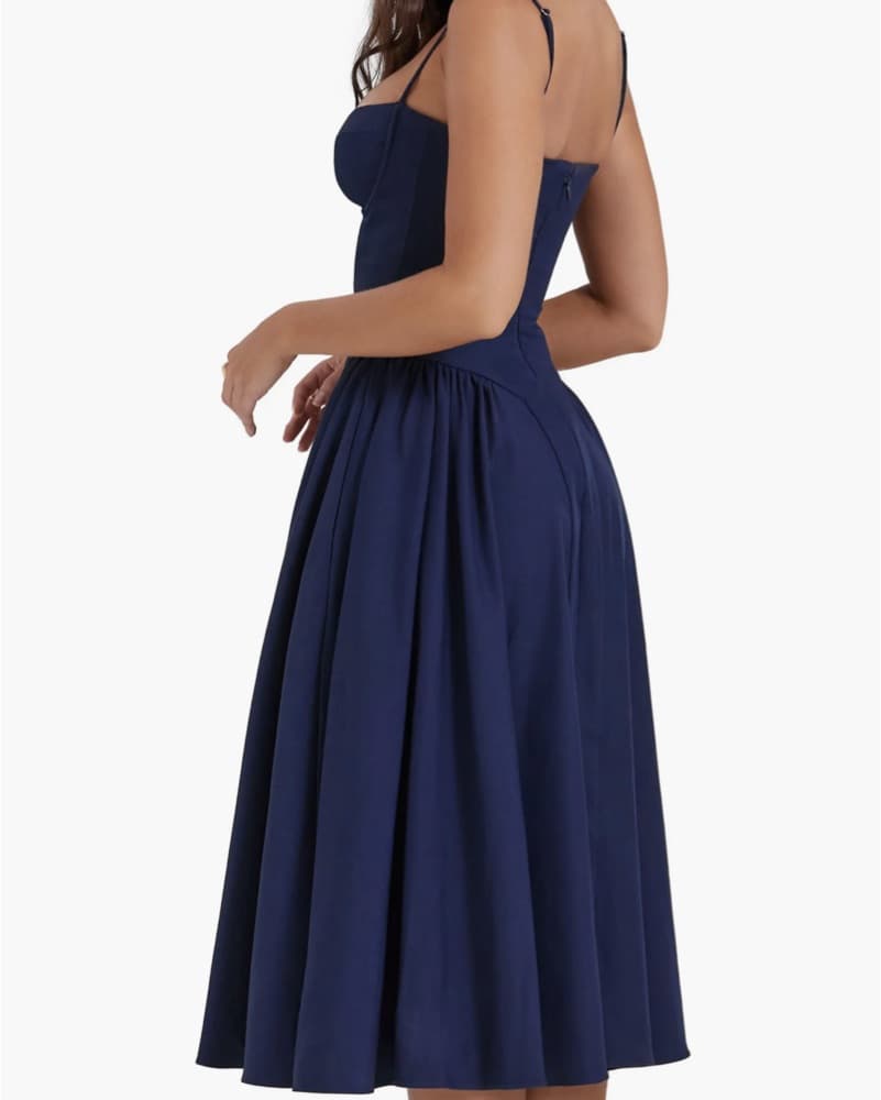 House Of CB French Navy Blue Midi Dress - Image 3