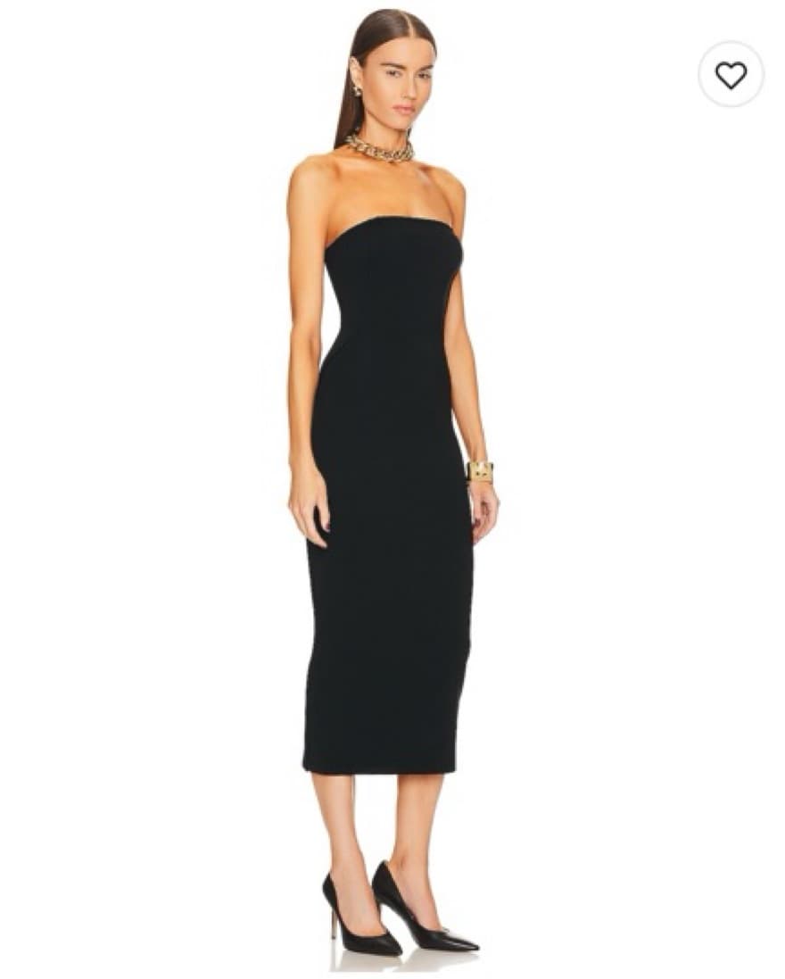 Helsa Jersey Seamed Tube Dress Black - Image 3