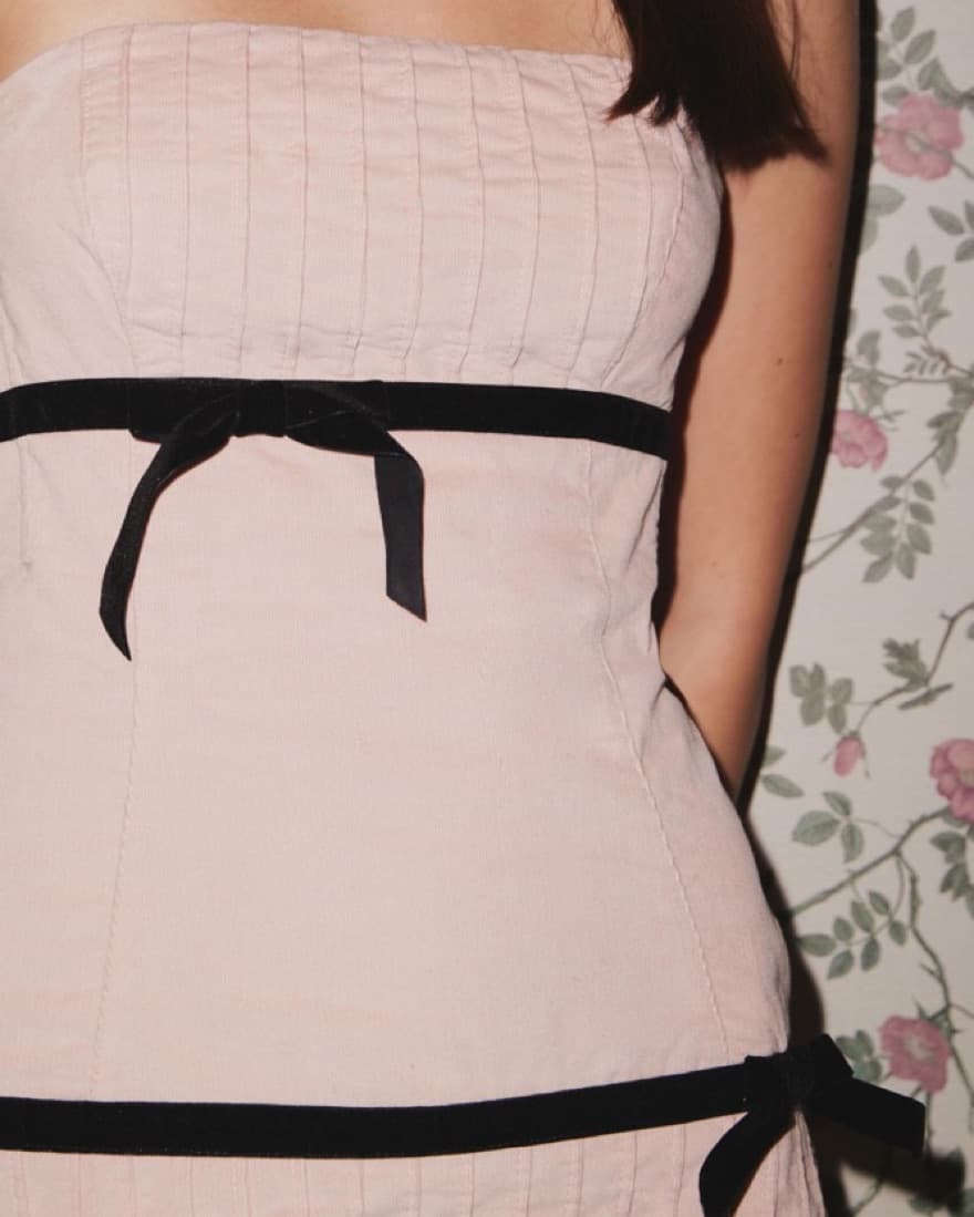 Rose Violetta Strapless Bow Mini Dress - Image 3
