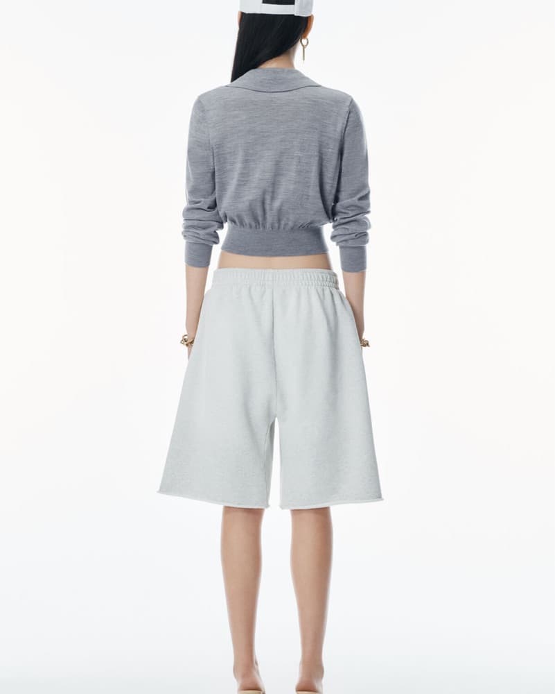 Alexander Wang Grey Cropped Cardigan - Image 3