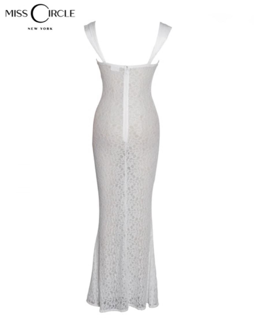 Veronica White Lace Maxi Dress - Image 4