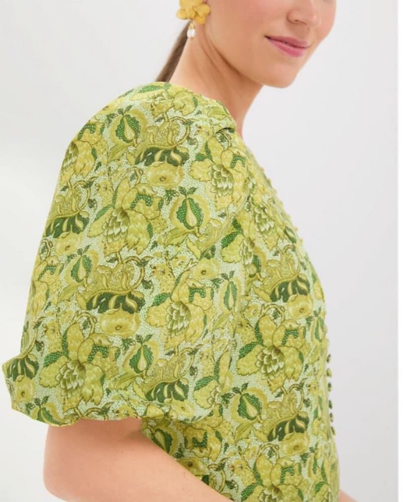 Chartreuse Multi Floral Marcy Midi Dre - Image 3