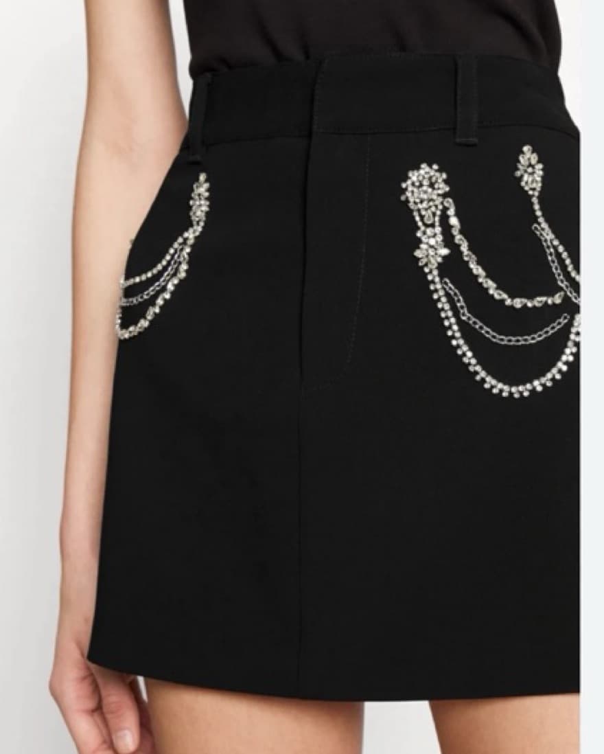 Cinq a Sept Embellished Crystal Skirt - Image 2