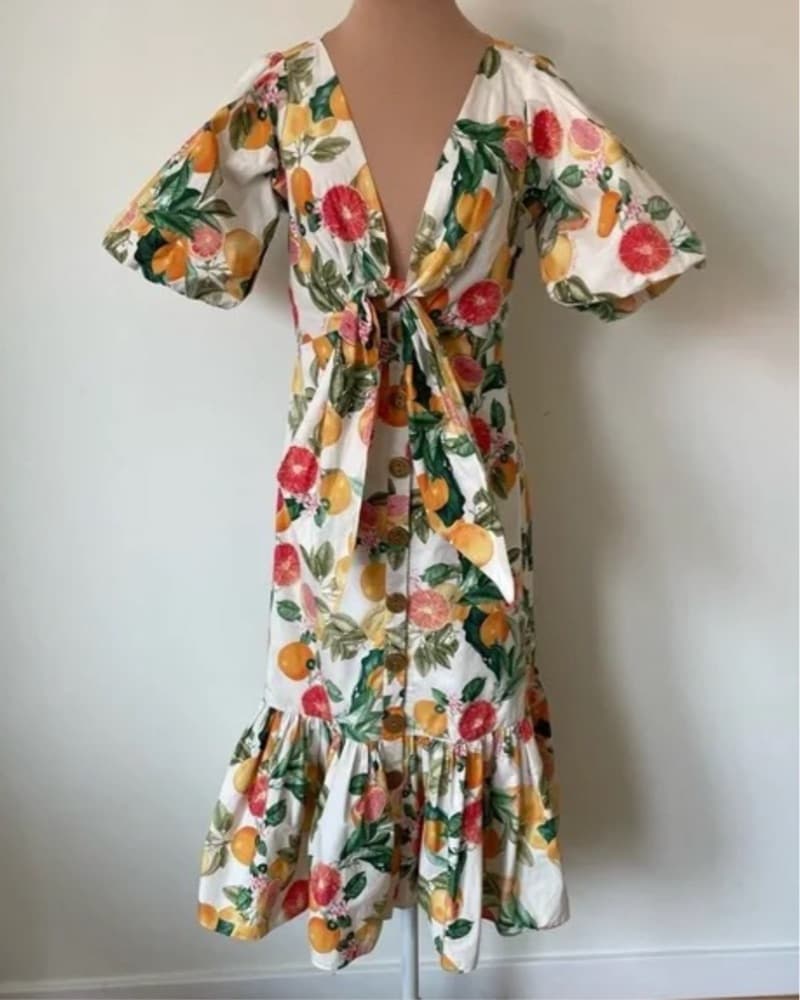 Georgica Puff-Sleeve Tie Front dress - Image 2