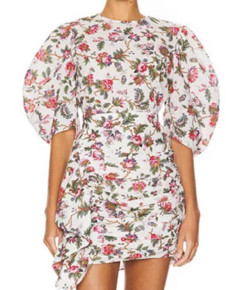 Rhode Pia Mini Puff Sleeve Dress in Maca - Image 1