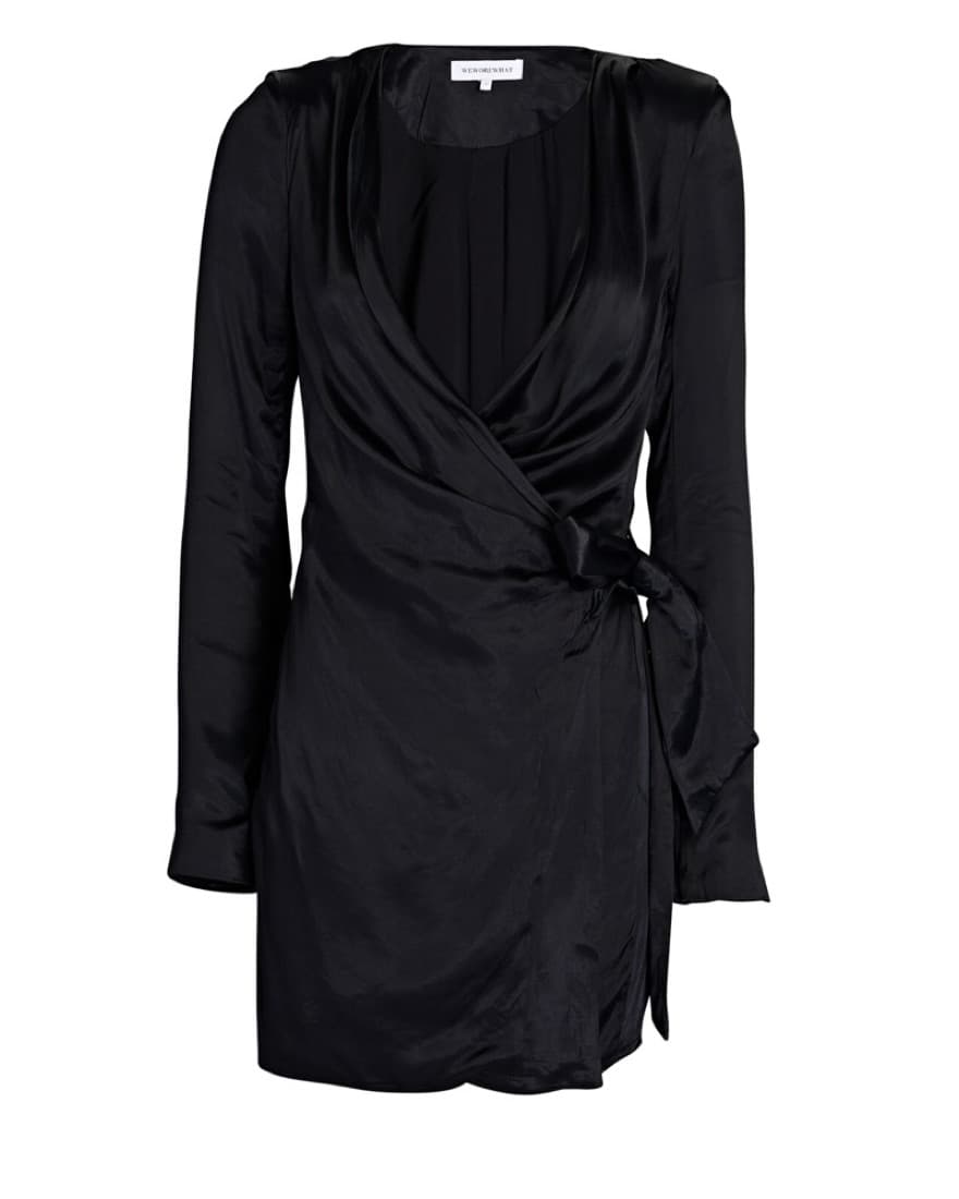 WEWOREWHAT Elegant Black Wrap Dress - Image 4