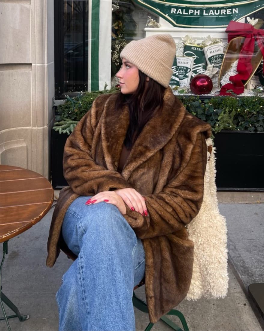 Faux fur blazer coat - Image 2
