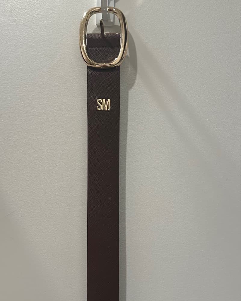 Brown/green Chunky Gold Buckle Belt - Image 4