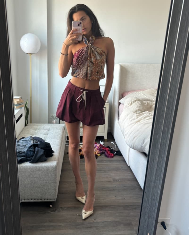 Mini  Drawstring Bubble Skirt  - Image 2