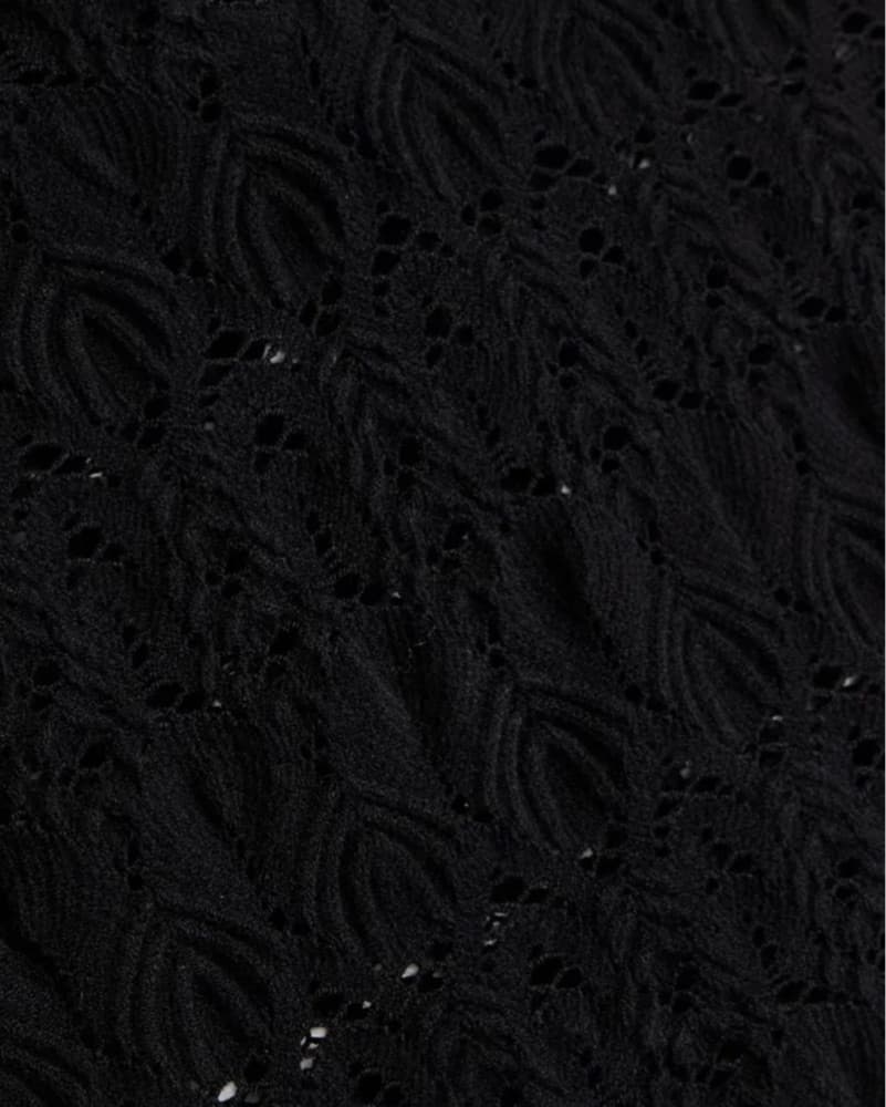 MISSONI Crochet-Knit V-Neck Black Top Bodysuit Summer Sheer - Image 4