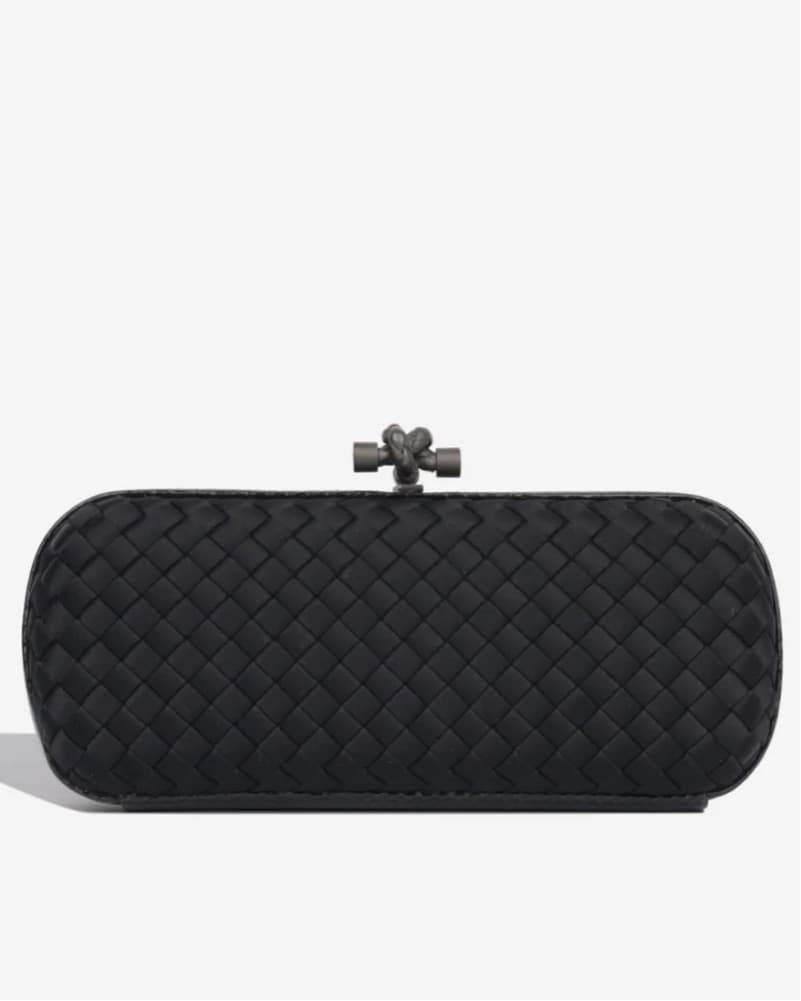 Bottega Veneta Knot Clutch Satin Snakesk - Image 1